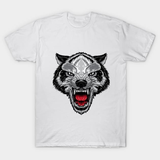 Angry Wolf Face Artwork for everyone who love wild life T-Shirt by g14u